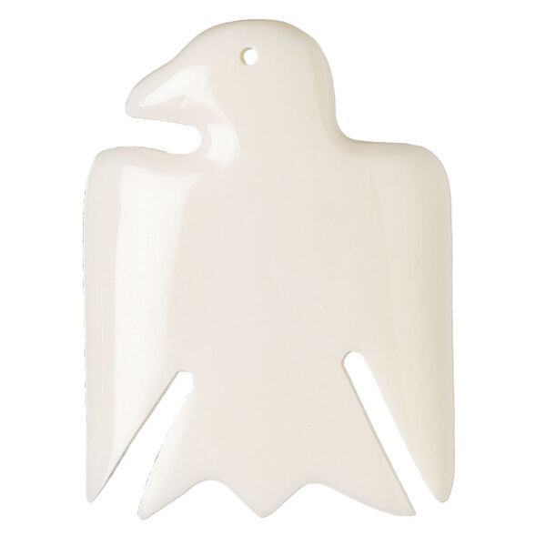 Focal, bone (bleached), 45x35mm hand-cut single-sided bird, Mohs hardness 2-1/2. Sold individually. image number 0