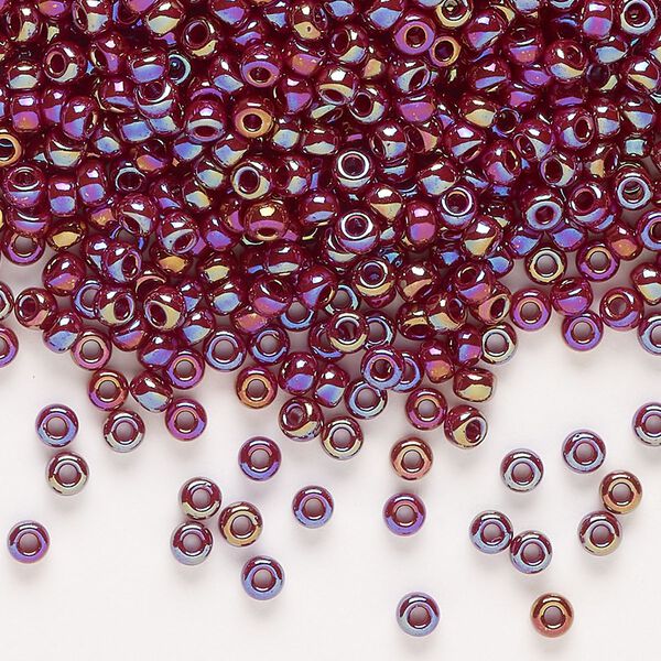 Seed bead, Miyuki, glass, pkg/250g, #8 rocaille, opaque rainbow currant (RR-3470). image number 0