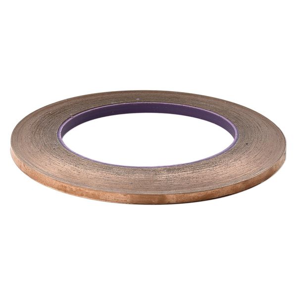 Adhesive copper foil, Venture Tape® MasterFoil™ Plus, 4.76mm wide and 1mm thick with adhesive backing. Sold per 36-yard roll. image number 0