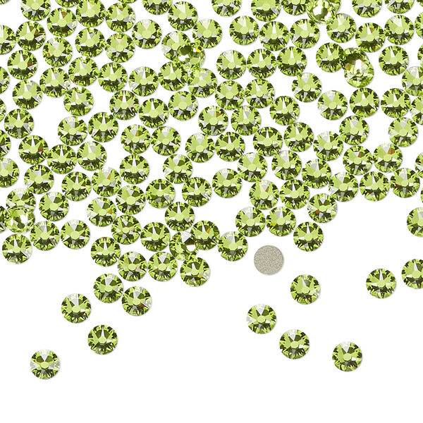 Flat back 144pk citrus green foil back, Crystal Passions® 3-3.2mm round SS12 2088 image number 0