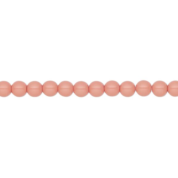 Pearl 600pk salmon rose, Preciosa Czech crystal 4mm round image number 0