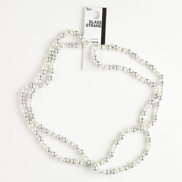 Bead mix, acrylic and glass, pkg/34 inches, 7x4mm rondelle and 3-6mm round, opaque grey / white / clear. image number 0