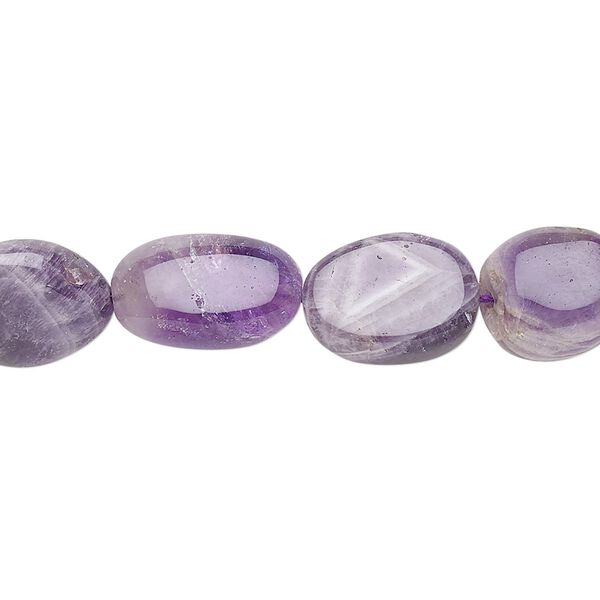 Amethyst 1pkg1, hand-cut flat oval bead natural 13 inch 11x8mm-15x10mm image number 0