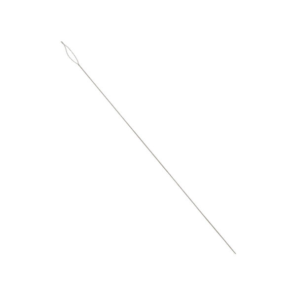 Needle, Beadalon®, stainless steel, pkg/4, 5 inches, fine, 0.3mm width, collapsible-eye twisted wire. image number 0