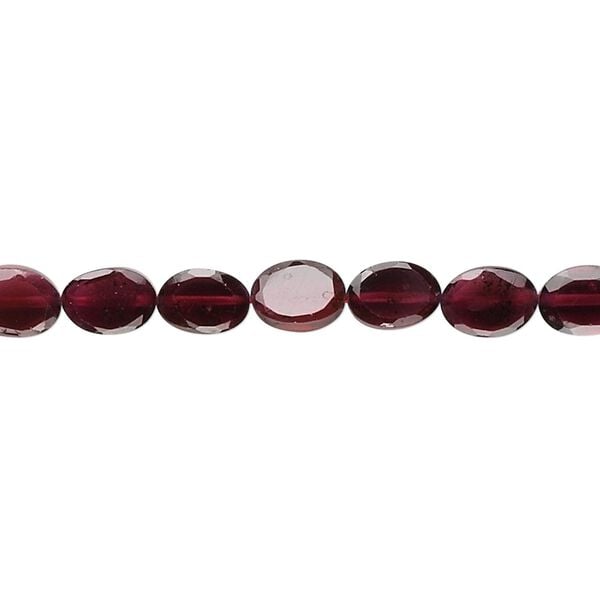 Garnet 1pkg1, hand-cut faceted oval bead 15.5-16 inch 6x4mm image number 0