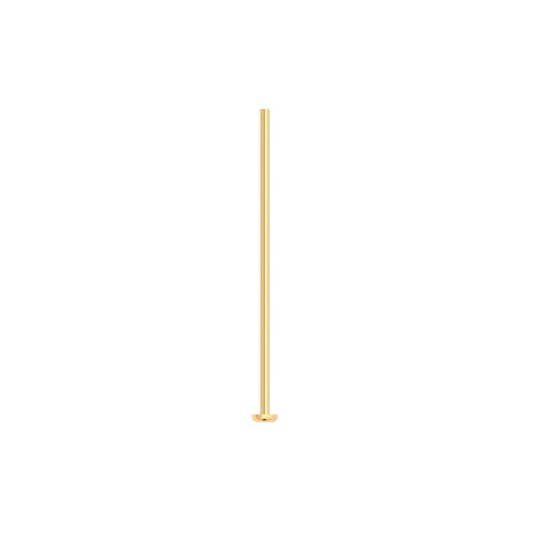 Head pin, gold-plated brass, 1 inch, 21 gauge. Sold per pkg of 1,000. image number 0