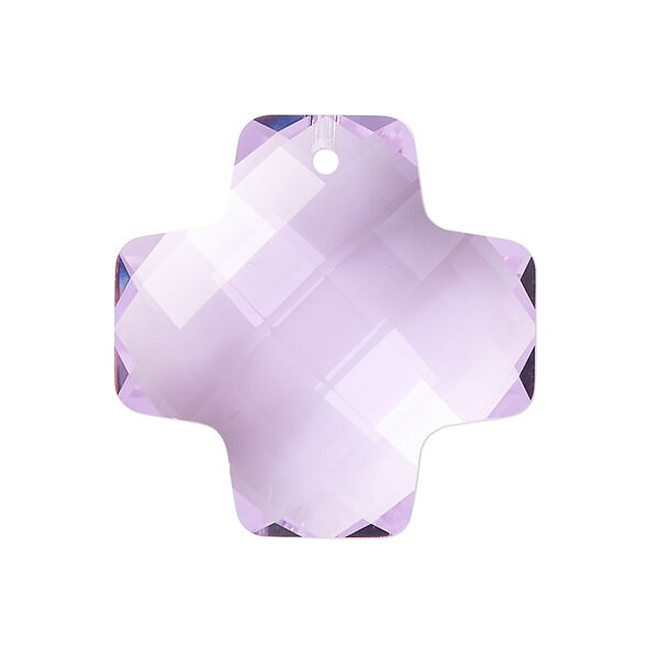 Drop, Vintage Crystal™, crystal, violet, 28mm faceted Swiss cross (6862). Sold individually. image number 0