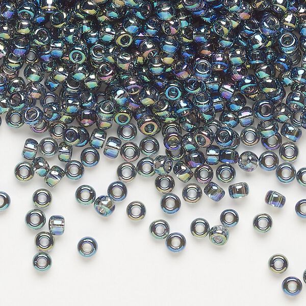 Seed bead, Miyuki, glass, pkg/250g, #8 rocaille, translucent rainbow grey (RR-249). image number 0