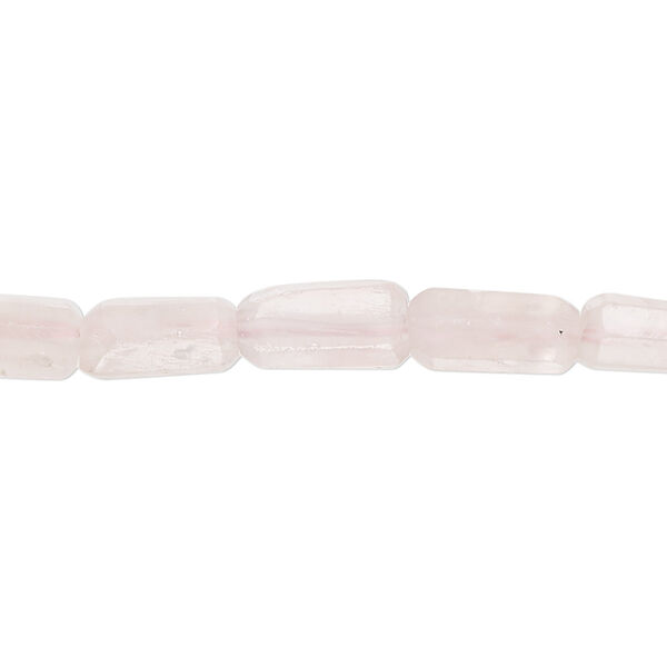 Bead, rose quartz (natural), 8x5mm-13x7mm hand-cut faceted round tube, C grade, Mohs hardness 7. Sold per 14-inch strand. image number 0