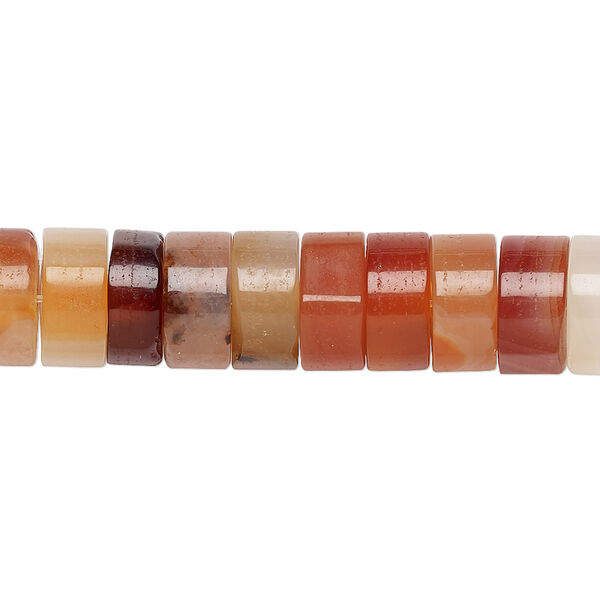 Red agate 1pkg10, heishi bead 10x5mm image number 0