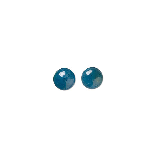 Blue apatite 1pkg2, round cab natural calibrated 6mm image number 0