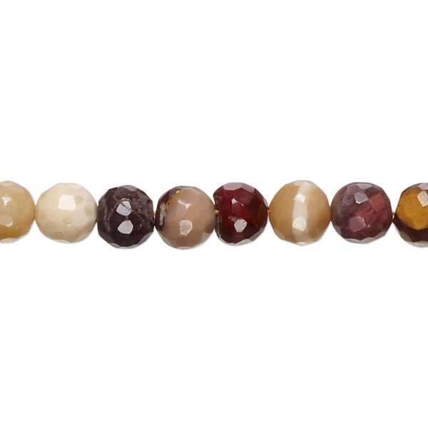 Moukaite jasper 1pkg1, hand-cut faceted round bead natural 8 inch 6-7mm image number 0
