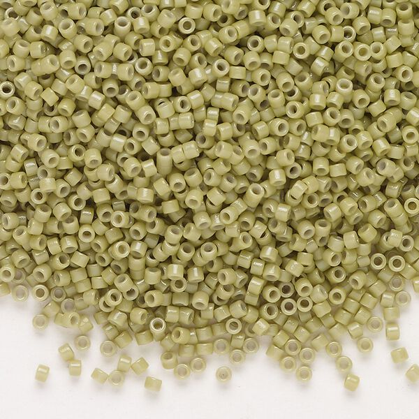 Seed bead, Delica®, glass, pkg/7.5g, #11 round, Duracoat® opaque outside dyed cactus (DB-2124). image number 0
