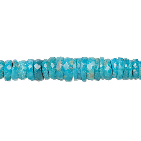 Turquoise 1pkg1, faceted heishi bead B- grade, 17 inch graduated 4x2mm-8x4mm image number 0