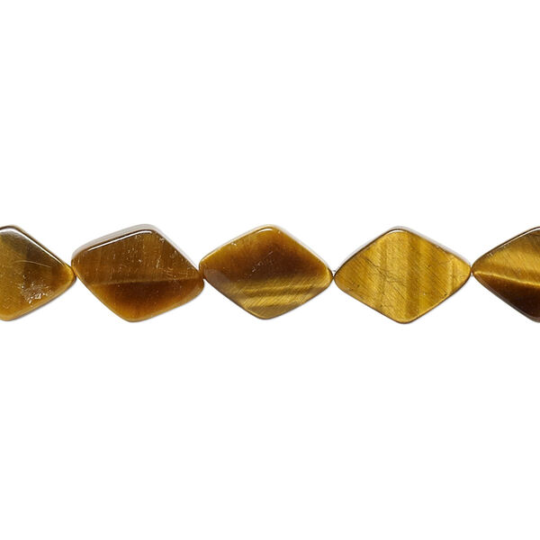 Tigereye 1pkg1, hand-cut flat diamond bead natural 15.5-16 inch 11x8mm image number 0