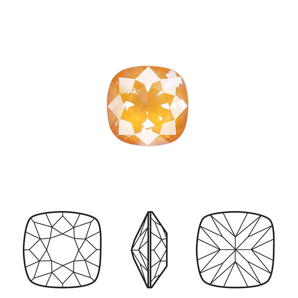 Fancy stone 72pk crystal mango ignite LacquerPRO, Swarovski® 12mm cushion 4470 image number 0