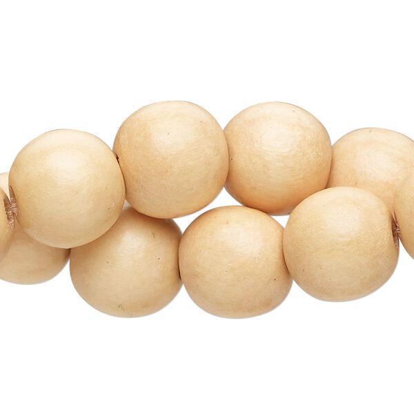 Bead cheesewood 2pk 12mm round, dyed pale orange 15.5-16 inch image number 0