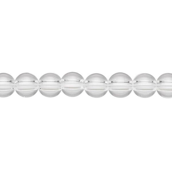 Quartz crystal 1pkg1, round bead natural 8 inch 6mm image number 0