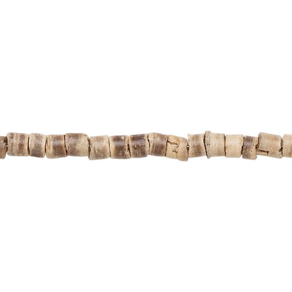 Bead, wood (waxed), light and dark brown, 3-4mm hand-cut heishi. Sold per pkg of (2) 24-inch strands. image number 0