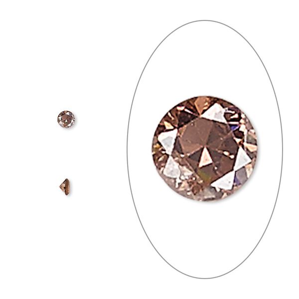 Gem, cubic zirconia, alexandrite purple, 2.5mm faceted round, Mohs hardness 8-1/2. Sold per pkg of 10. image number 0