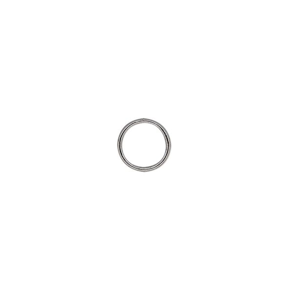 Jump ring, gunmetal-plated brass, 8mm soldered round, 6.3mm inside diameter, 20 gauge. Sold per pkg of 100. image number 0
