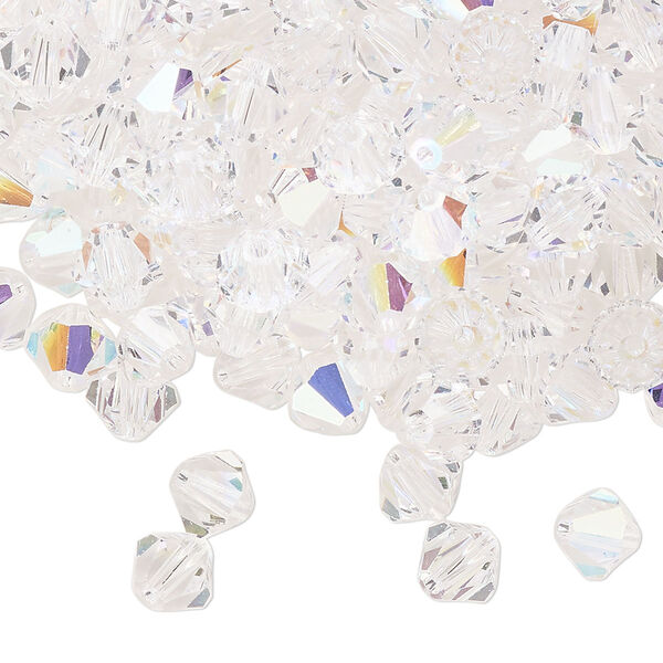 Bead 144pk crystal glitter, Preciosa Czech crystal 6mm bicone image number 0