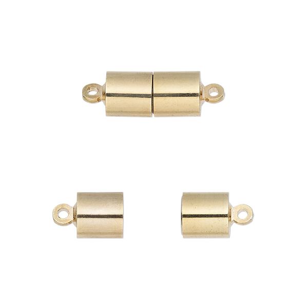 Clasp, magnetic, gold-finished brass, 13x6.5mm barrel. Sold individually. image number 0