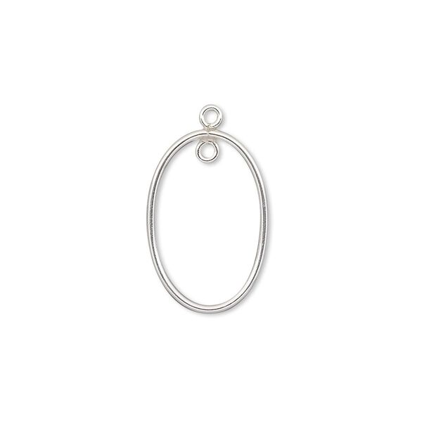Drop, sterling silver-filled, 19x13mm open oval with loop. Sold per pkg of 2. image number 0