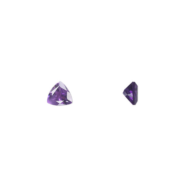 Amethyst 1pkg2, hand-cut faceted triangle gem natural A grade, 5mm image number 0