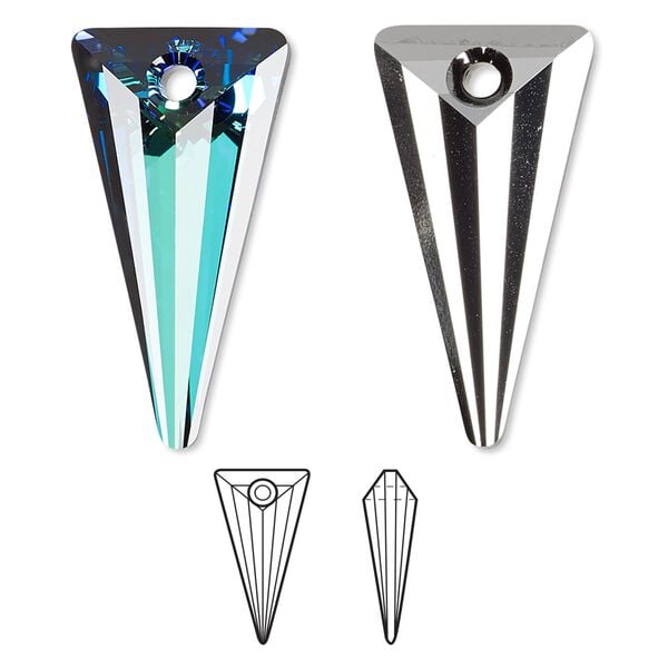 Drop 36pk crystal Bermuda blue P, Swarovski® 28x14mm pendant spike 6480 image number 0