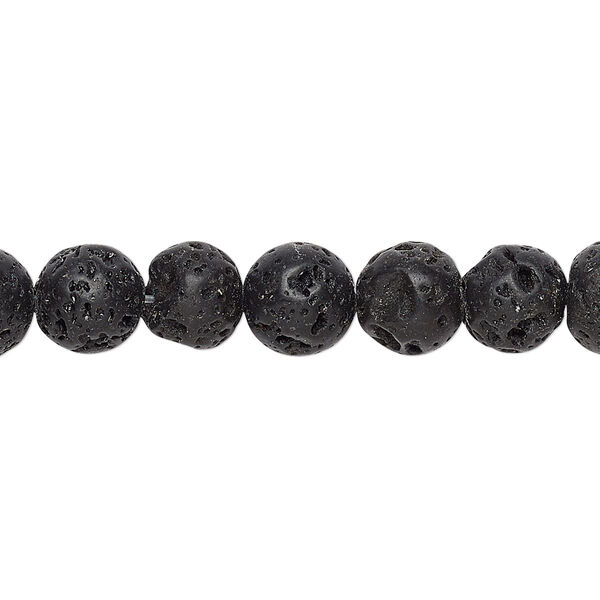 Lava rock 1pkg1, round bead 15.5-16 inch 8mm image number 0