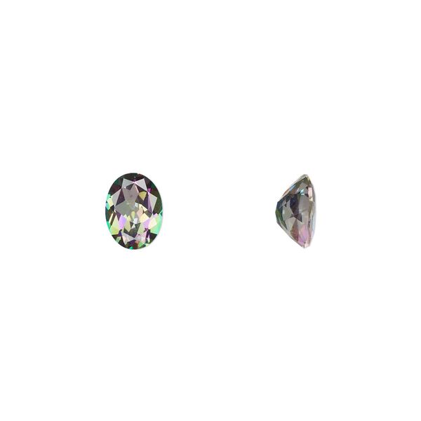 Mystic topaz 1pkg1, hand-cut faceted oval gem 8x6mm image number 0