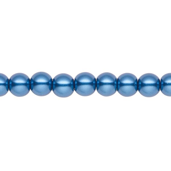 Pearl 2pk metallic blue, Celestial Crystal® 6mm round 15.5-16 inch image number 0