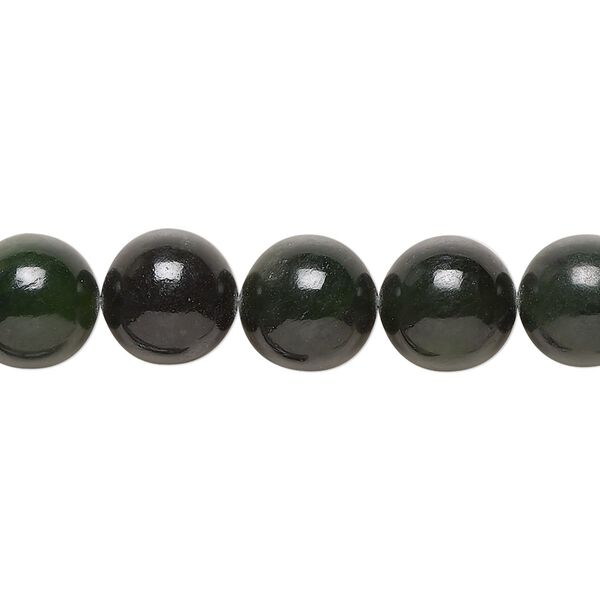 Nephrite jade 1pkg1, round bead natural 15.5-16 inch 10mm image number 0