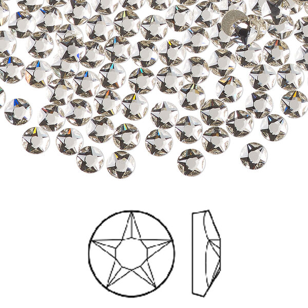 Flat back 1440pk crystal foil back, Swarovski® 3.8-4mm round SS16 2100 image number 0