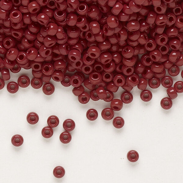 Seed bead, Miyuki, glass, pkg/250g, #8 rocaille, opaque currant, (RR-419). image number 0