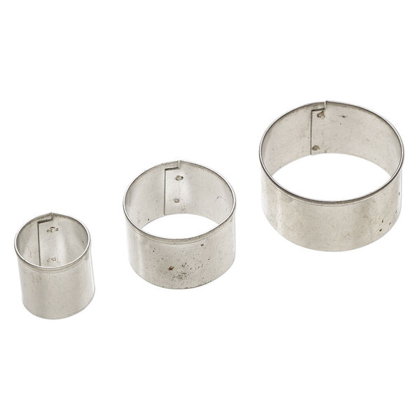 Clay cutter, galvanized steel, 20mm / 30mm / 40mm round. Sold per 3-piece set. image number 0