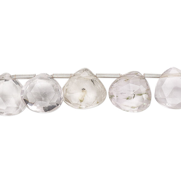 Lavender amethyst 1pkg17, hand-cut top-drilled faceted puffed teardrop bead natural 8-12mm image number 0