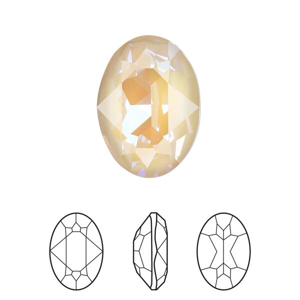 Fancy stone 6pk crystal ivory cream DeLite, Crystal Passions® 18mm oval 4120 image number 0