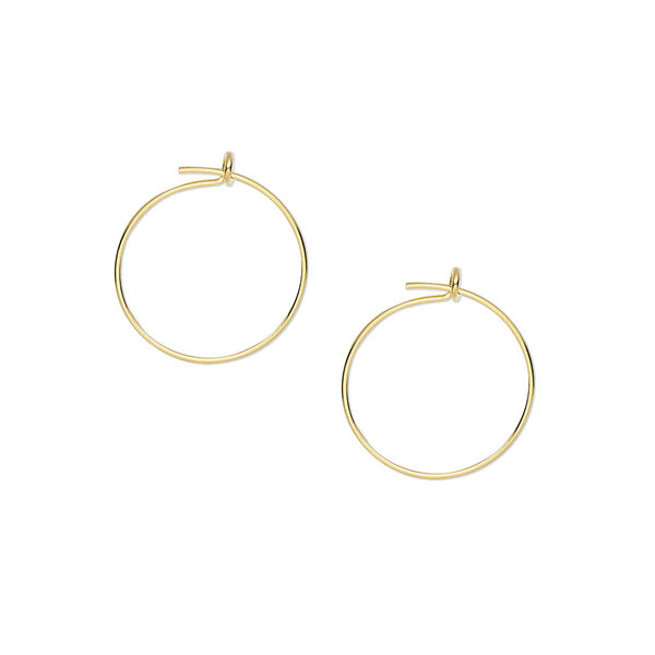 Hoop, gold-plated brass, 12mm round, 23 gauge. Sold per pkg of 50 pairs. image number 0