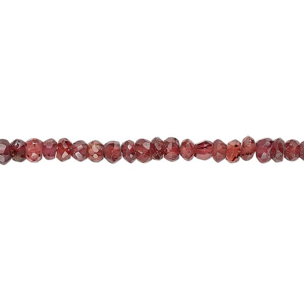 Garnet 1pkg1, hand-cut faceted rondelle bead natural 13 inch 3x2mm-4x3mm image number 0
