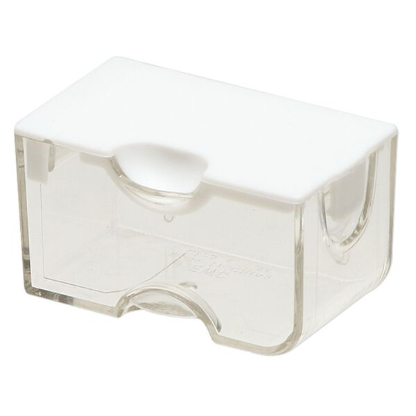 Organizer, Small Containers™, Bead Storage Solutions™, plastic, clear and opaque off-white, 2 x 1-1/8 x 1-1/16 inches. Sold per 8-piece set. image number 1
