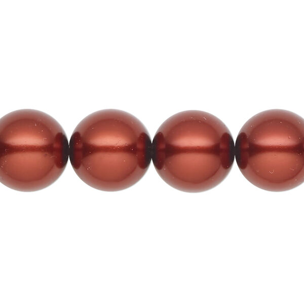 Pearl 10pk dark copper, Preciosa Czech crystal 12mm round image number 0