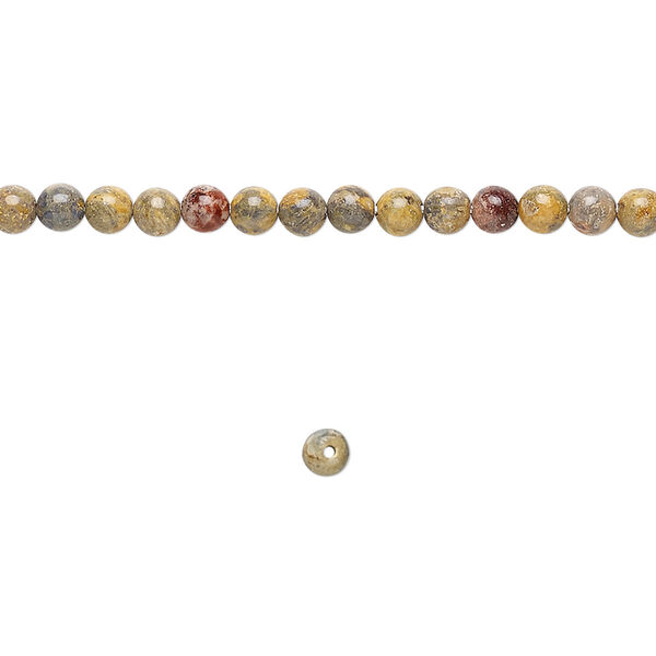Leopardskin jasper 1pkg1, round bead natural 15.5-16 inch 3mm image number 0