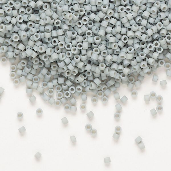 Seed bead, Delica®, glass, pkg/7.5g, #11 round, opaque matte glazed shark fin (DB-2281). image number 0