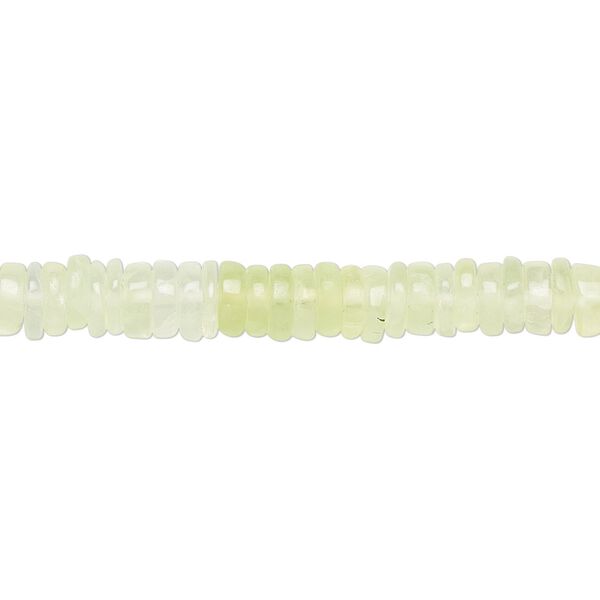Prehnite 1pkg1, hand-cut rondelle bead natural 8 inch 4x1mm-6x3mm image number 0