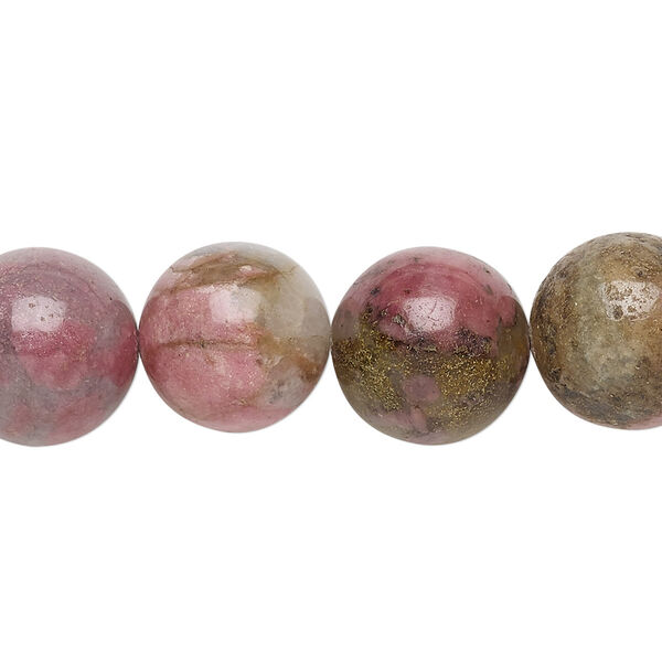 Rhodonite 1pkg1, round bead natural 15 inch 14mm image number 0