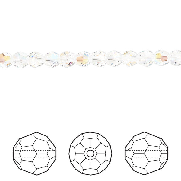 Bead 144pk crystal shimmer, Crystal Passions® 4mm round 5000 image number 0