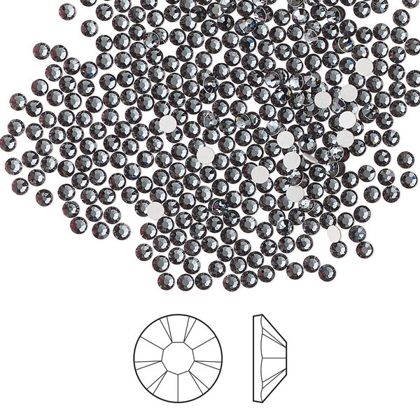 Flat back 144pk light graphite foil back, Preciosa MAXIMA Czech crystal rhinestone 1.7-1.9mm chaton rose round SS5 image number 0