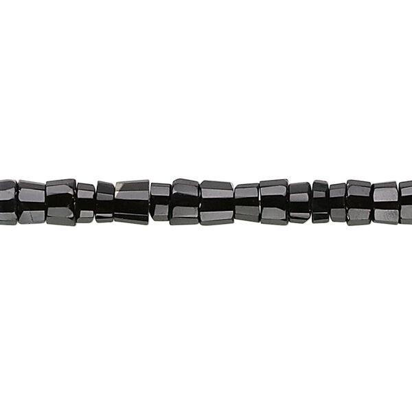 Bead, black onyx (dyed), 4x3mm faceted heishi, B grade, Mohs hardness 6-1/2 to 7. Sold per 16-inch strand. image number 0